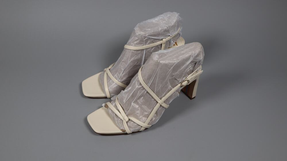 Sam Edelman Women’s Emmie Heeled Sandals Modern Ivory Size 9 Dress Shoes